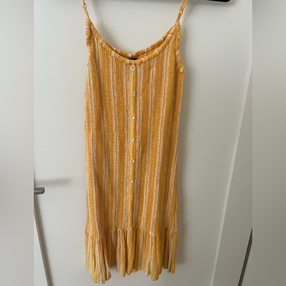 Aqua yellow striped sundress
